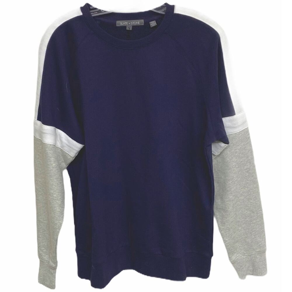 Slate & Stone Men's Blue Gray Crew Neck Sweatshirt size Medium
